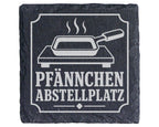 Pfännchen Abstellplatz - Raclette Untersetzer aus Schiefer - Hitzeschu – Bild 1