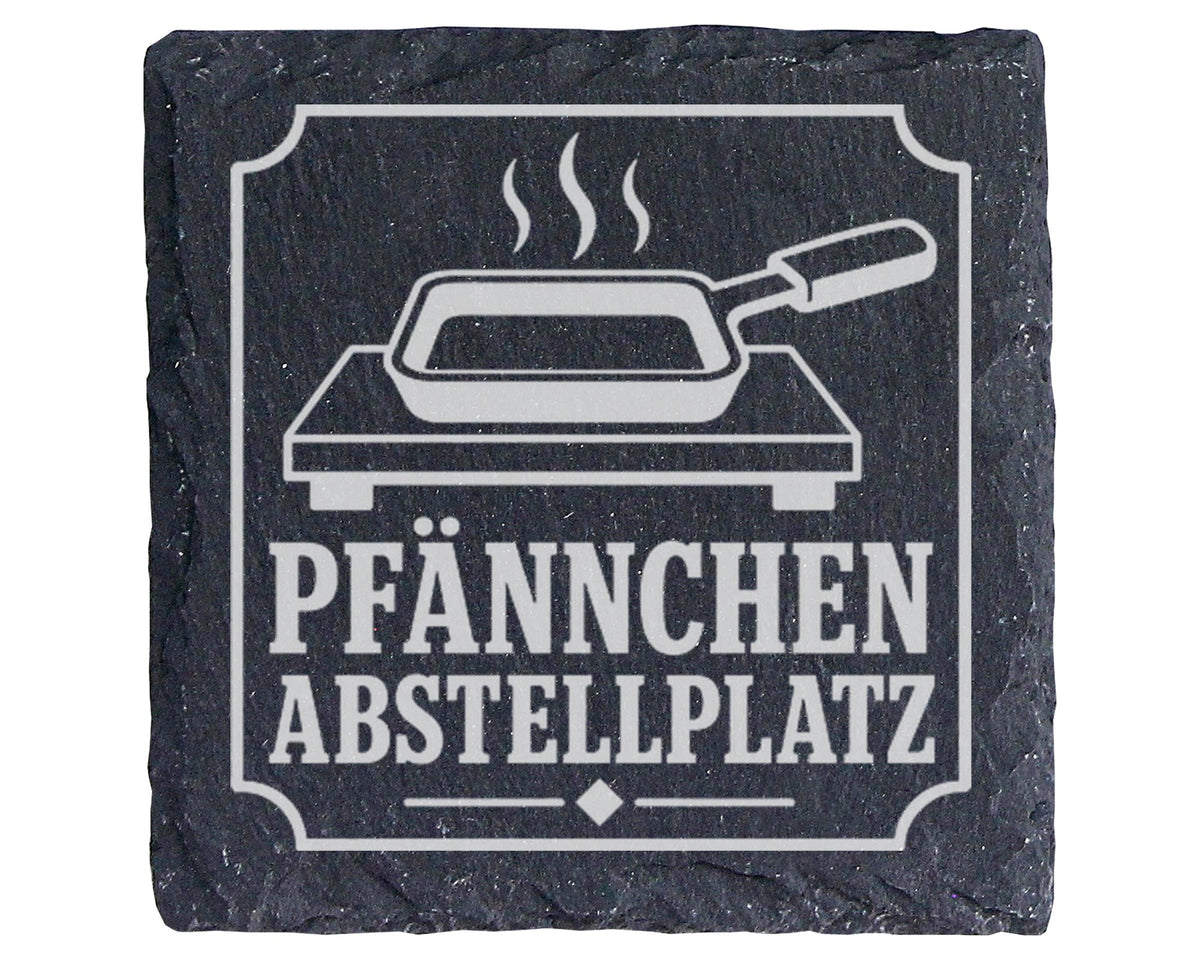 Pfännchen Abstellplatz - Raclette Untersetzer aus Schiefer - Hitzeschu – Bild 1