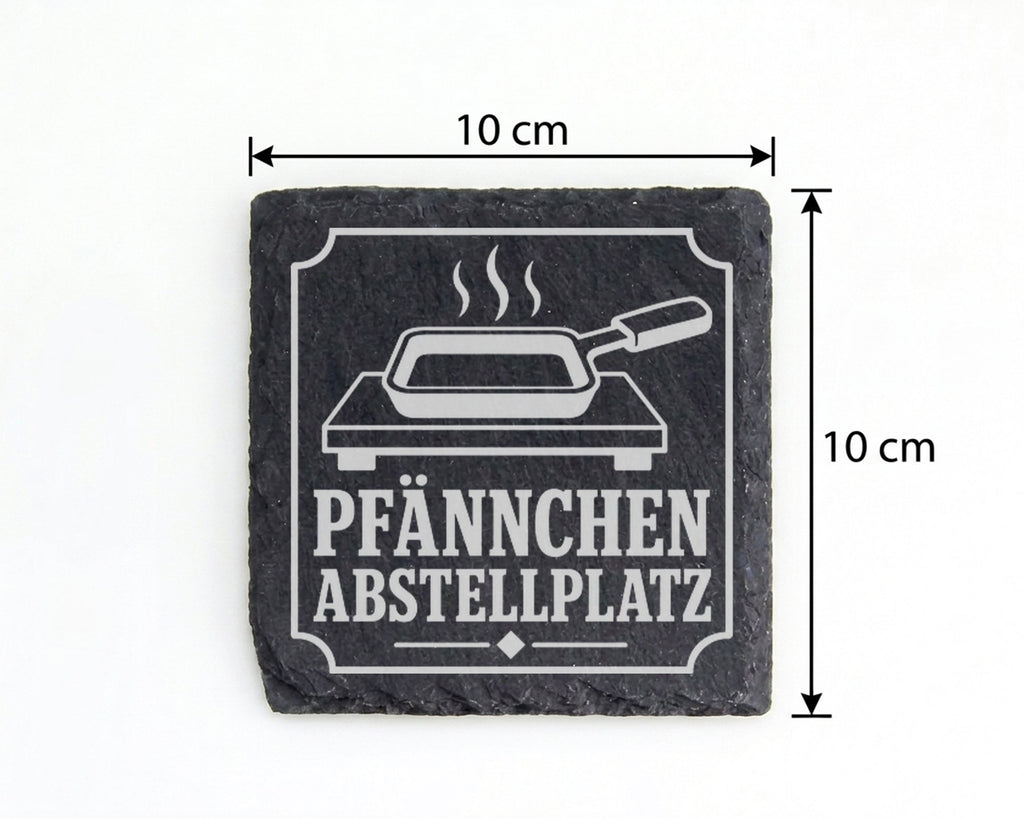 Pfännchen Abstellplatz - Raclette Untersetzer aus Schiefer - Hitzeschu – Bild 4