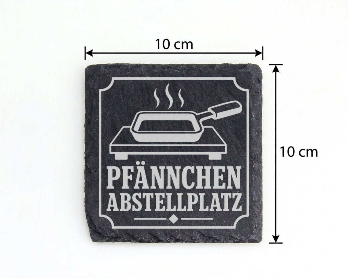 Pfännchen Abstellplatz - Raclette Untersetzer aus Schiefer - Hitzeschu – Bild 4
