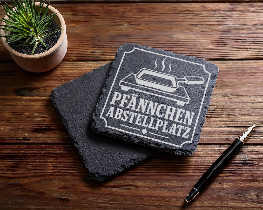 Pfännchen Abstellplatz - Raclette Untersetzer aus Schiefer - Hitzeschu – Bild 5