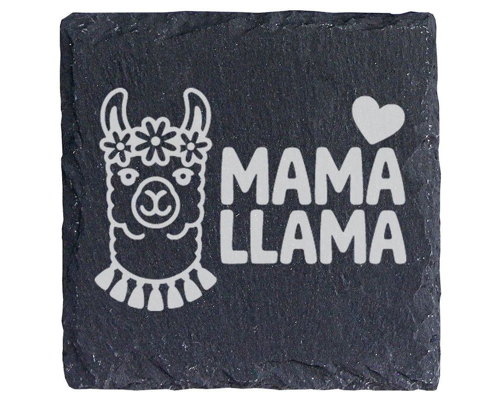 Schiefer Untersetzer Mama Llama Herz Motiv - Süßes Geschenk für Mutter – Bild 1