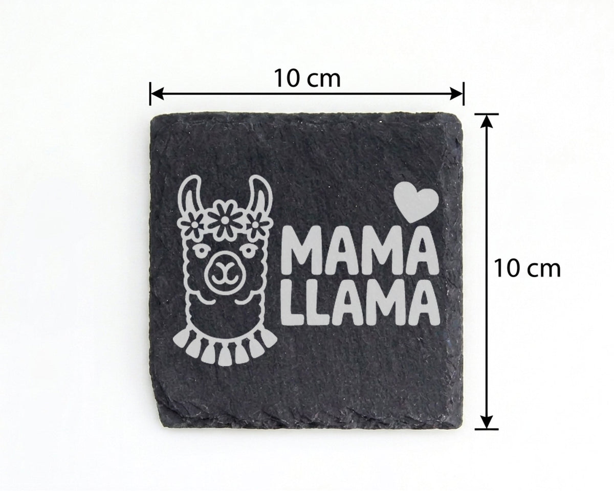 Schiefer Untersetzer Mama Llama Herz Motiv - Süßes Geschenk für Mutter – Bild 4