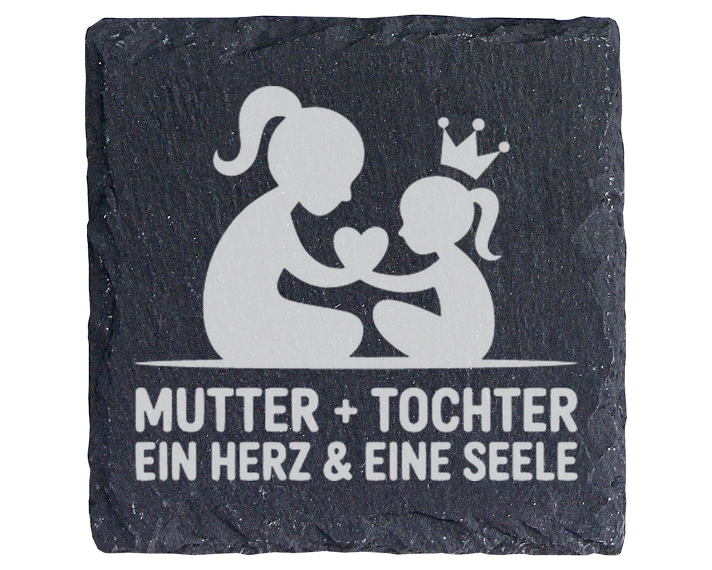 Schiefer Untersetzer Mutter Tochter Ein Herz Eine Seele - Geschenk Für – Bild 1