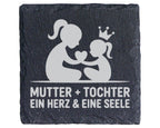 Schiefer Untersetzer Mutter Tochter Ein Herz Eine Seele - Geschenk Für – Bild 1