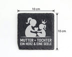 Schiefer Untersetzer Mutter Tochter Ein Herz Eine Seele - Geschenk Für – Bild 4