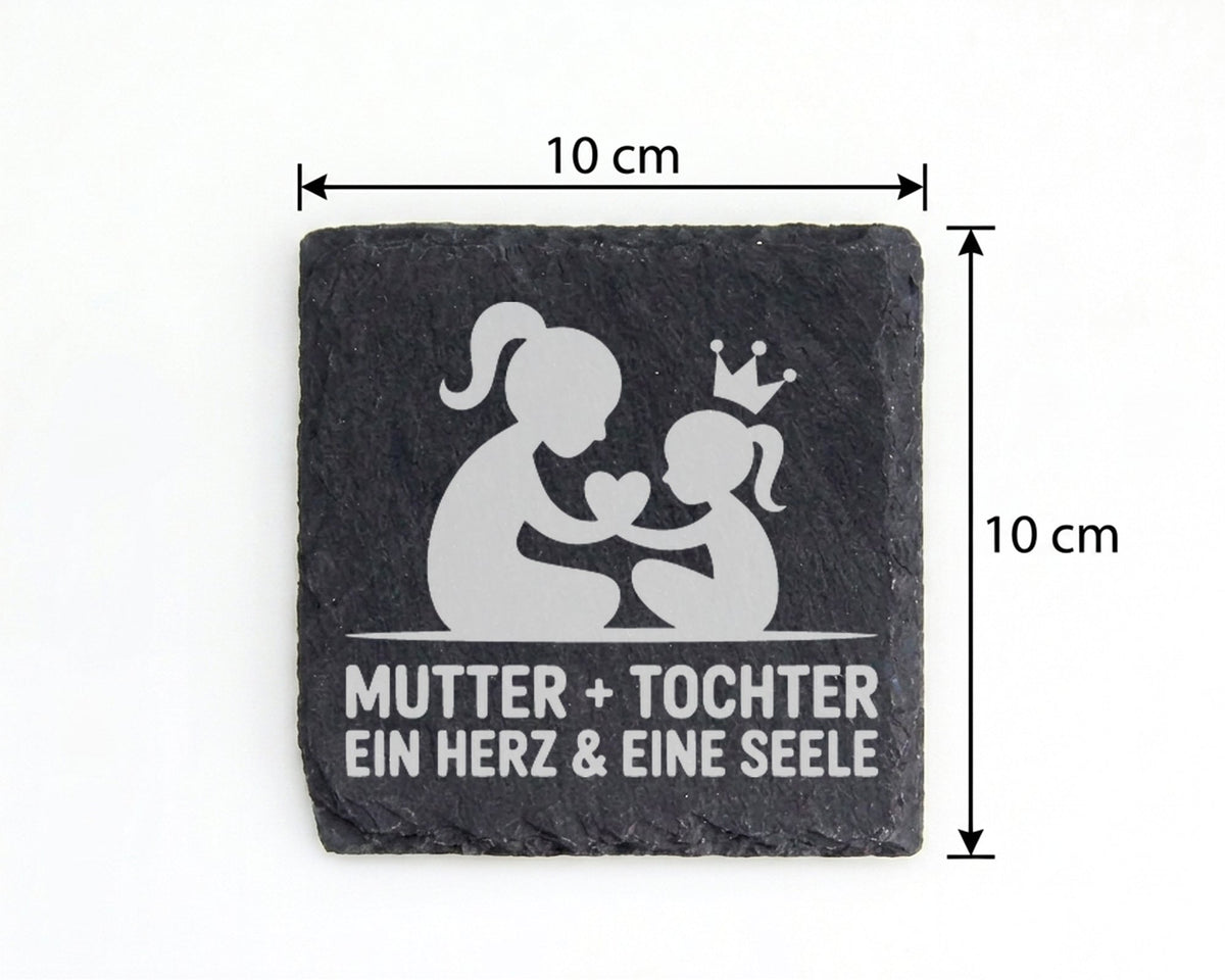 Schiefer Untersetzer Mutter Tochter Ein Herz Eine Seele - Geschenk Für – Bild 4