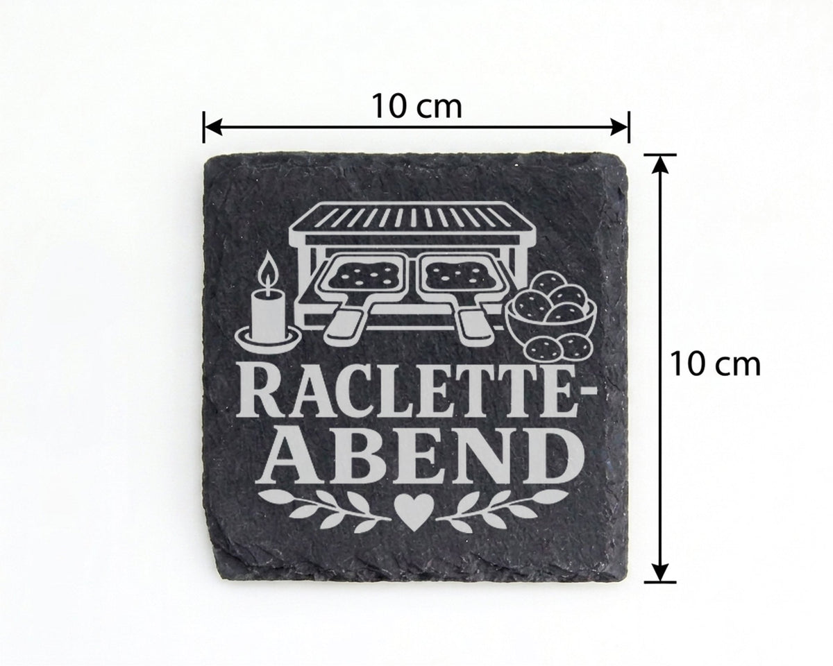 Raclette-Abend - Untersetzer aus Schiefer - Pfännchen Ablage - Geschen – Bild 4