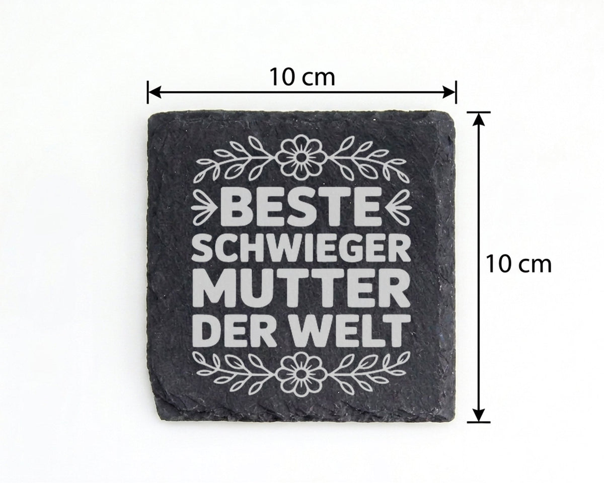 Schiefer Untersetzer Beste Schwiegermutter Der Welt - Geschenk Für Sch – Bild 4