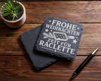 Frohe Weihnachten Zeit für Raclette - Untersetzer aus Schiefer - Pfänn – Bild 5