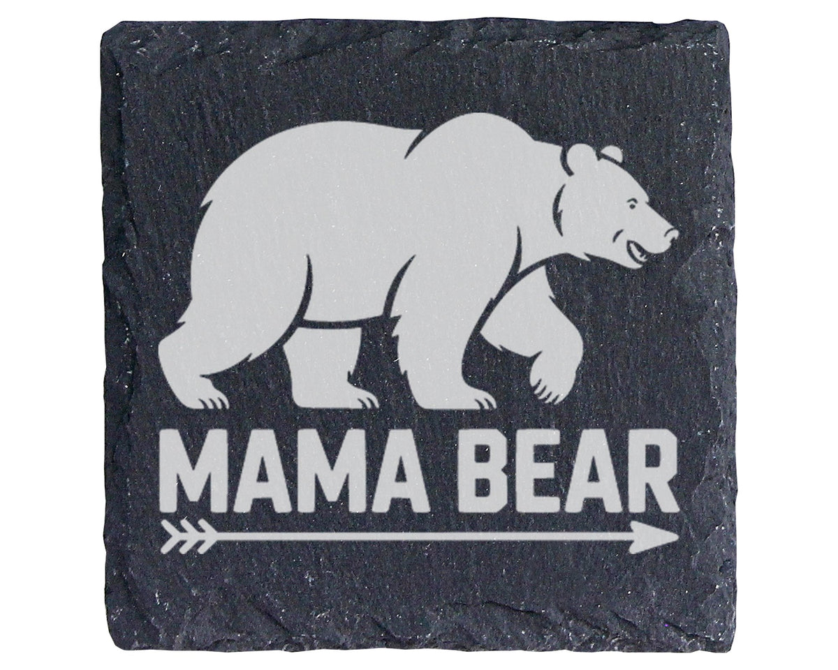 Schiefer Untersetzer Mama Bear Pfeil - Geschenk Für Mutter - Bären Spr – Bild 1