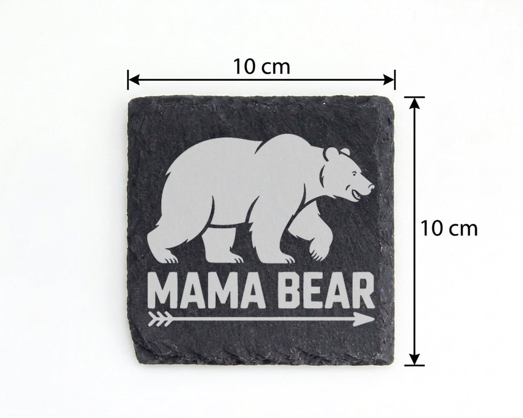Schiefer Untersetzer Mama Bear Pfeil - Geschenk Für Mutter - Bären Spr – Bild 4