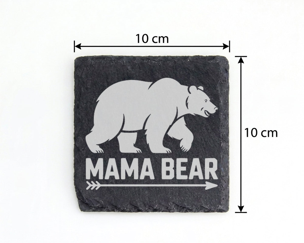 Schiefer Untersetzer Mama Bear Pfeil - Geschenk Für Mutter - Bären Spr – Bild 4