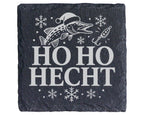 Schiefer Untersetzer Hohoho Hecht - Lustiges Geschenk für Hechtangler  – Bild 1