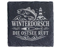 Schiefer Untersetzer Winterdorsch die Ostsee ruft - Geschenk für Meere – Bild 1