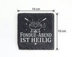 Schiefer Untersetzer Fondue-Abend ist heilig - Geschenk für Käseliebha – Bild 4