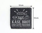 Schiefer Untersetzer Käse Brot und gute Freunde - Fondue Geschenk für  – Bild 4