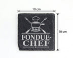 Schiefer Untersetzer Fondue-Chef - Lustiges Geschenk für Gastgeber, Pa – Bild 4