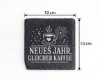 Schiefer Untersetzer Neues Jahr gleicher Kaffee - Lustiges Silvester G – Bild 4