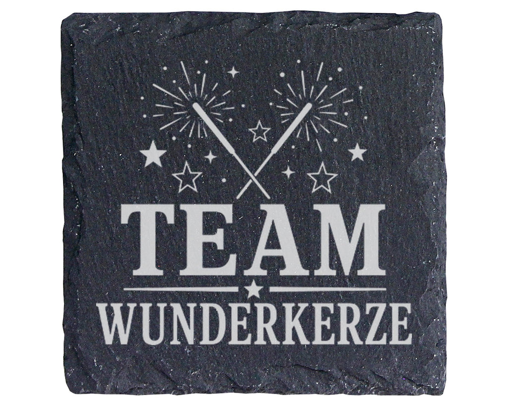 Schiefer Untersetzer Team Wunderkerze - Silvester Geschenk für Familie – Bild 1