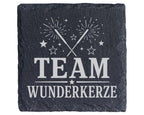 Schiefer Untersetzer Team Wunderkerze - Silvester Geschenk für Familie – Bild 1