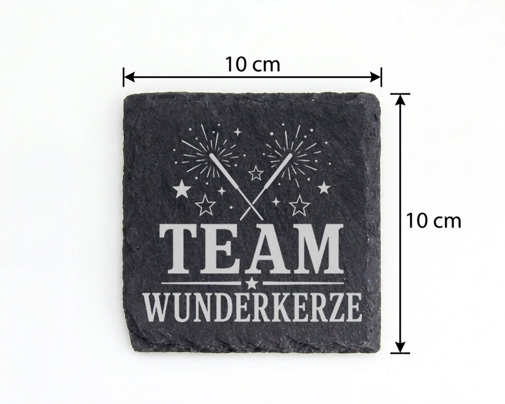 Schiefer Untersetzer Team Wunderkerze - Silvester Geschenk für Familie – Bild 4