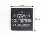 Schiefer Untersetzer Schlittenfahrer aus Leidenschaft - Rodeln Geschen – Bild 4