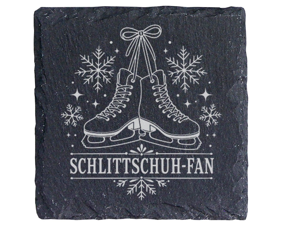 Schiefer Untersetzer Schlittschuh-Fan - Geschenk für Eisläuferin, Eisk – Bild 1