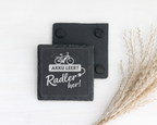 E-Bike Untersetzer Schiefertafel, Akku leer Radler her Geschenk, Gesch – Bild 2