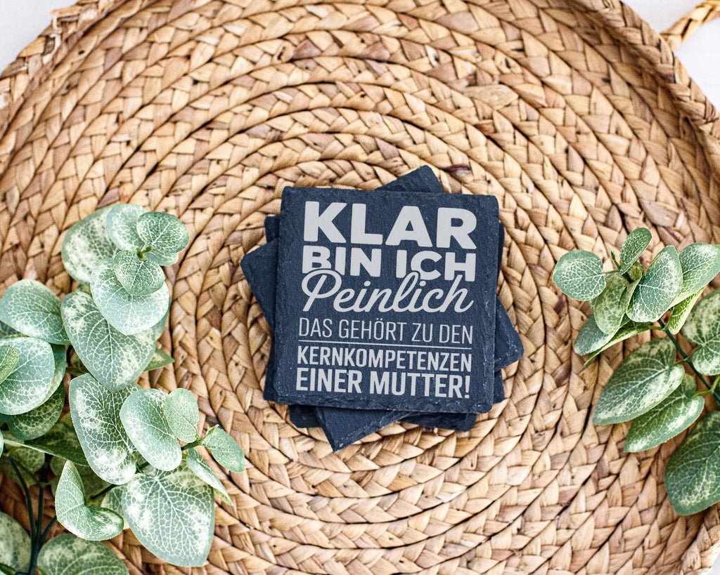 Schiefer Untersetzer Klar Bin Ich Peinlich - Lustiges Geschenk für Mut – Bild 3