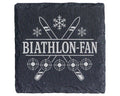 Schiefer Untersetzer Biathlon-Fan - Geschenk für Wintersport Fans, Lan – Bild 1