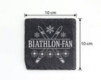 Schiefer Untersetzer Biathlon-Fan - Geschenk für Wintersport Fans, Lan – Bild 4