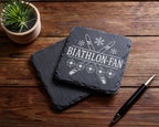 Schiefer Untersetzer Biathlon-Fan - Geschenk für Wintersport Fans, Lan – Bild 5