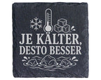 Schiefer Untersetzer Je kälter desto besser - Eisbaden Geschenk für Ei – Bild 1