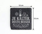 Schiefer Untersetzer Je kälter desto besser - Eisbaden Geschenk für Ei – Bild 4