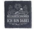Schiefer Untersetzer Neujahrsschwimmen ich bin dabei - Eisbaden Gesche – Bild 1