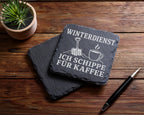 Schiefer Untersetzer Winterdienst ich schippe für Kaffee - Lustiges Ge – Bild 5