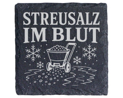 Schiefer Untersetzer Streusalz im Blut - Lustiges Winterdienst Geschen – Bild 1