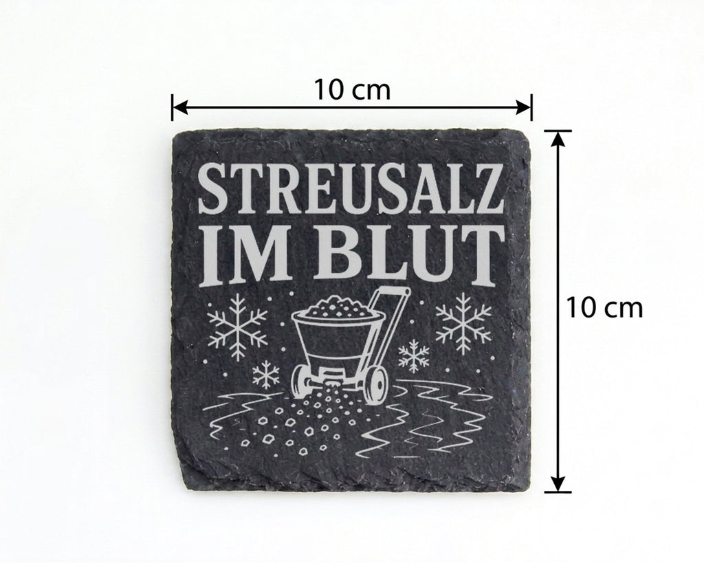 Schiefer Untersetzer Streusalz im Blut - Lustiges Winterdienst Geschen – Bild 4