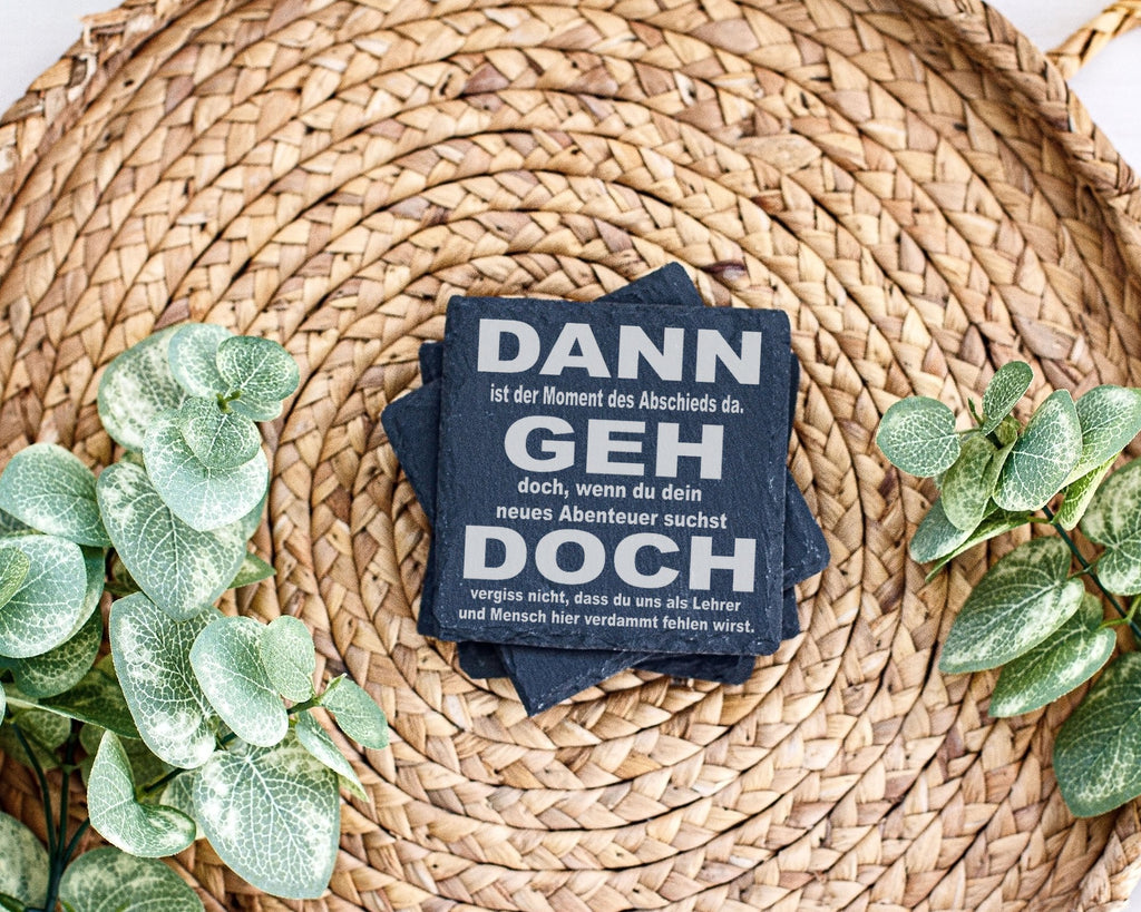 Schiefer Untersetzer Dann Geh Doch Abschiedsspruch - Geschenk Für Lehr – Bild 3