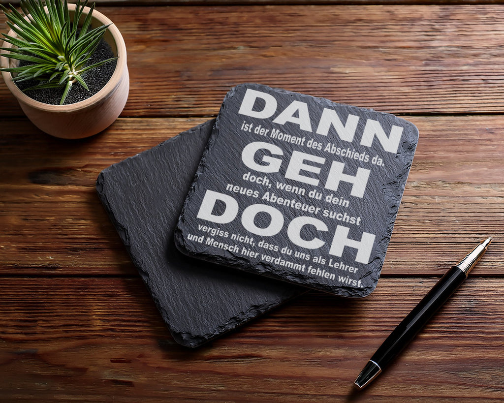 Schiefer Untersetzer Dann Geh Doch Abschiedsspruch - Geschenk Für Lehr – Bild 5