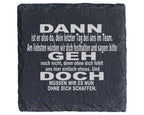 Schiefer Untersetzer Letzter Tag im Team Geh Doch - Geschenk für Kolle – Bild 1