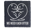 Schiefer Untersetzer Otter Paar Herz We Need Each - Süßes Geschenk für – Bild 1
