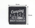 Schiefer Untersetzer Camping Macht Glücklich - Geschenk für Wohnwagen  – Bild 4