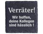 Schiefer Untersetzer Verräter Kollegen Hässlich Spruch - Lustiges Gesc – Bild 1