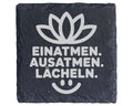 Schiefer Untersetzer Lotusblume Einatmen Ausatmen Lächeln - Spirituell – Bild 1