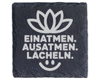 Schiefer Untersetzer Lotusblume Einatmen Ausatmen Lächeln - Spirituell – Bild 1