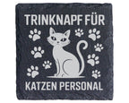 Schiefer Untersetzer Katze Trinknapf Katzenpersonal - Lustiges Geschen – Bild 1