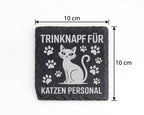 Schiefer Untersetzer Katze Trinknapf Katzenpersonal - Lustiges Geschen – Bild 4