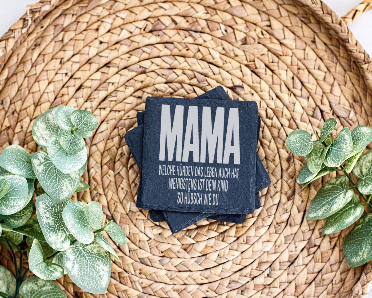 Schiefer Untersetzer Mama Dein Kind Hübsch Wie Du - Lustiges Geschenk  – Bild 3